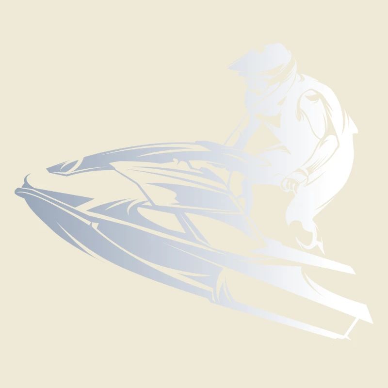 Fast-paced jet ski in silhouette