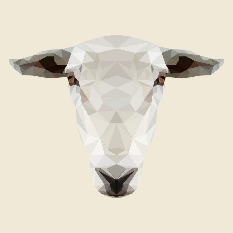 Sheep Head – Geometric Low Poly Animal Design