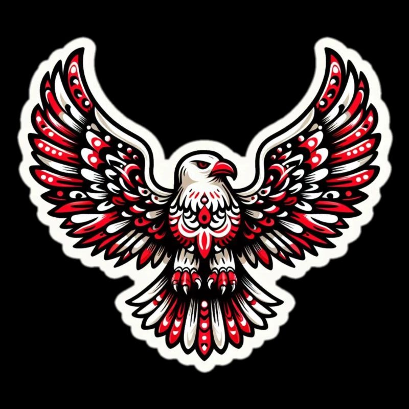 Aigle rouge et blanc