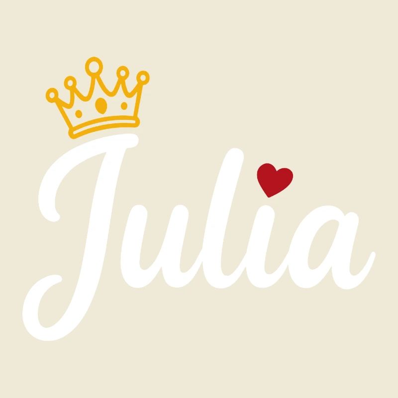 Juliet Name Crown Heart Calligraphy Personalized