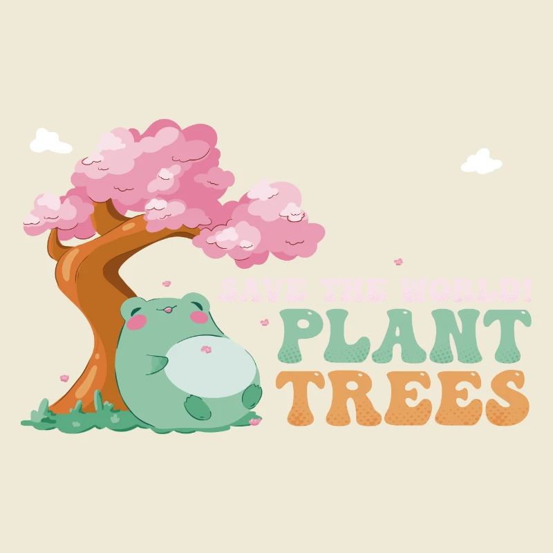 Save the World, Plant Trees - Cute Frog - Arbor