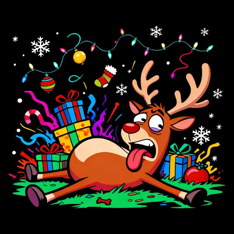 Christmas grouch reindeer funny annoyed exhausted