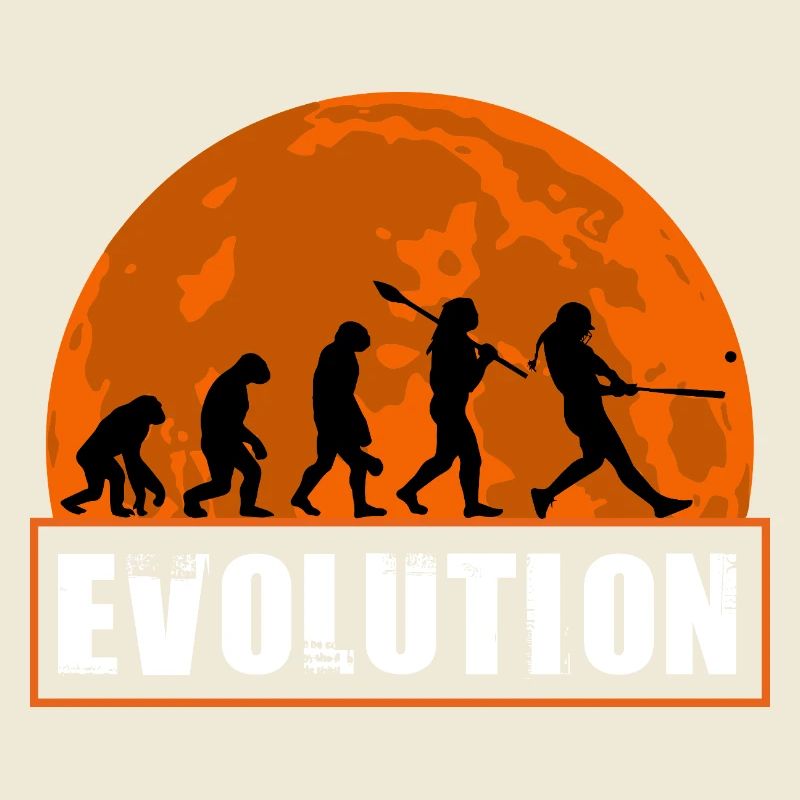 Baseball Softball Evolution Funny Player Gift Art