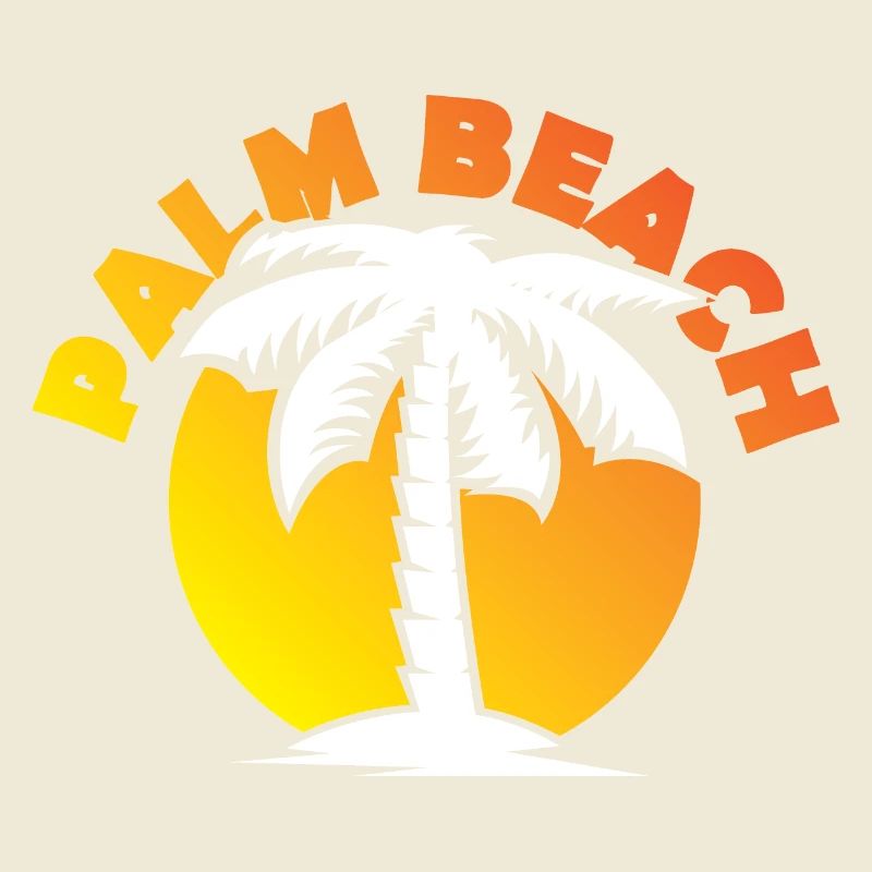 Palm Beach Palm Tree Sun Sunset Icon