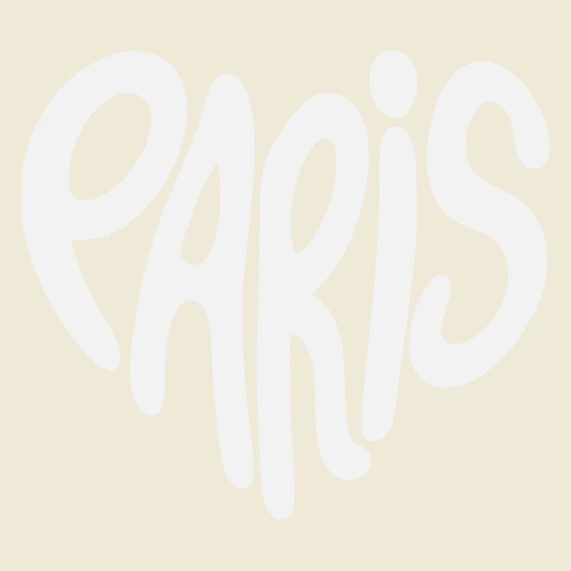 Paris Graffiti Script Logo Heart Shaped