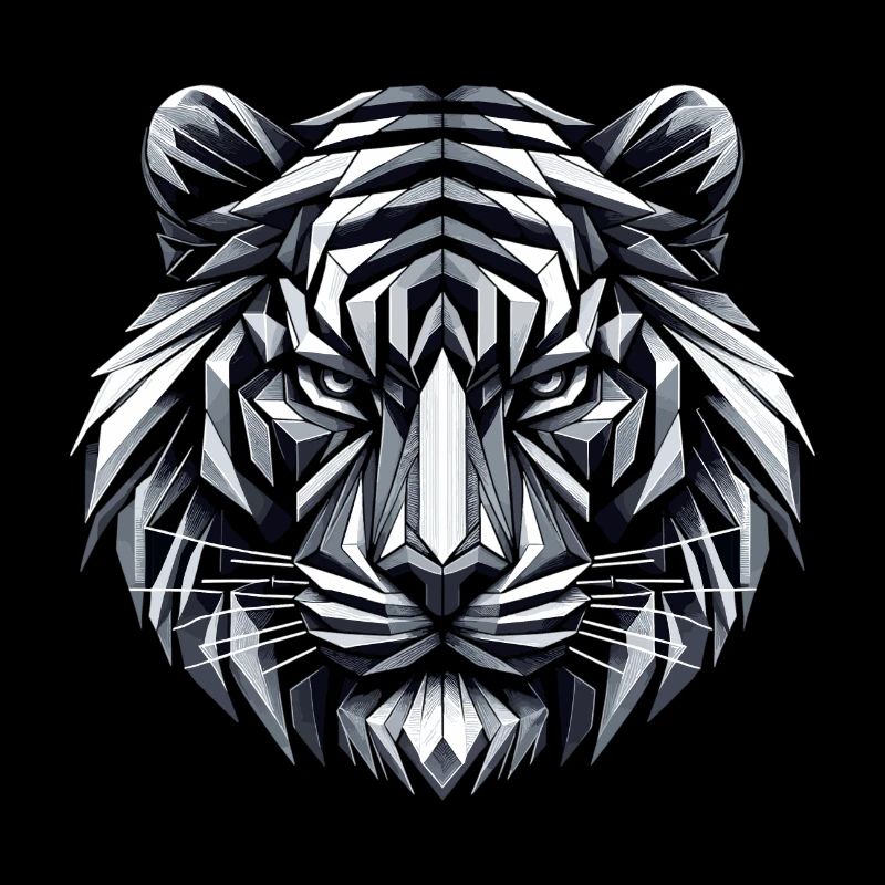 Tiger Head Geometric Geometry Gift