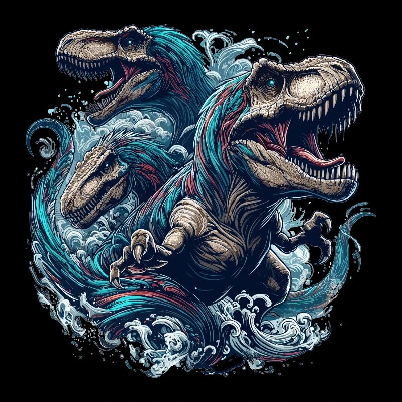 Brüllendes T-Rex Trio Dinosaurier Geschenk