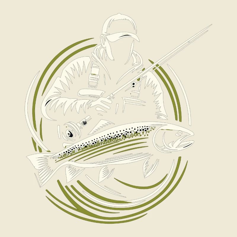 Pêche Pêcheur Truite Poisson Géant Cadeau