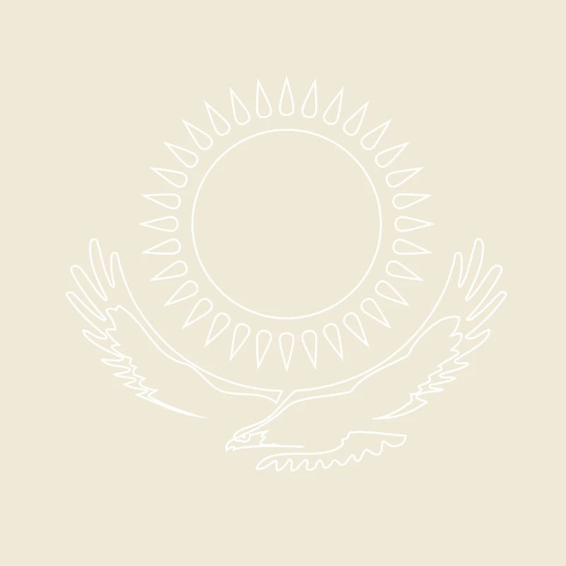Kazakhstan Eagle steppe eagle line white flag