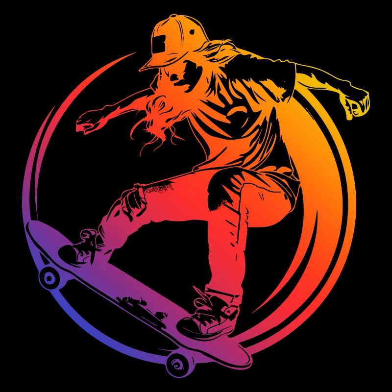 Skateboard Silhouette Skateboard Coloré