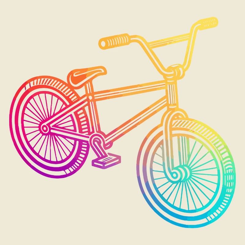 Rainbow Geometric Bicycle Illustration