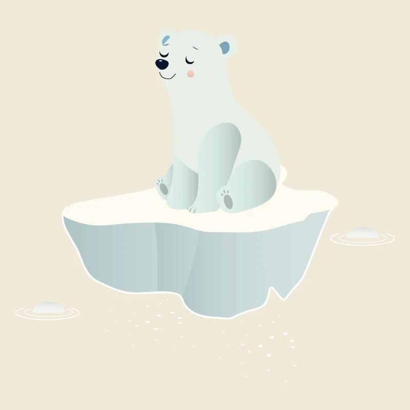 Träumender Eisbär auf einer Eisscholle