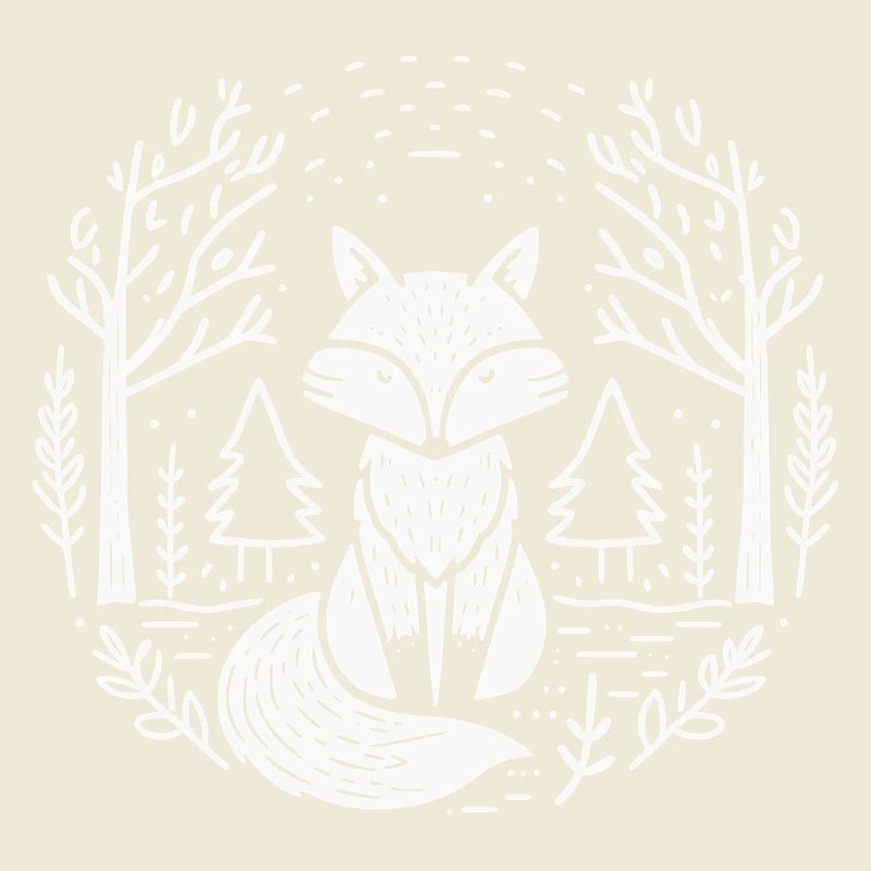Illustration du renard dans le cercle forestier