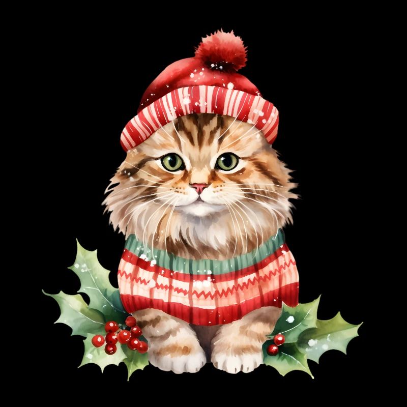 Chat au look de Noël
