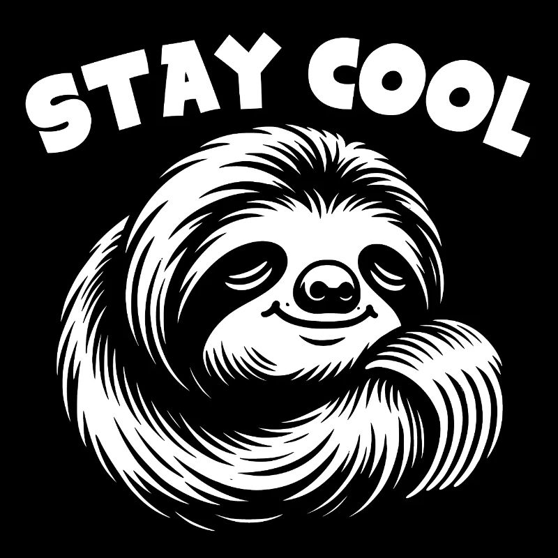 Cute sleepy sloth getting calm