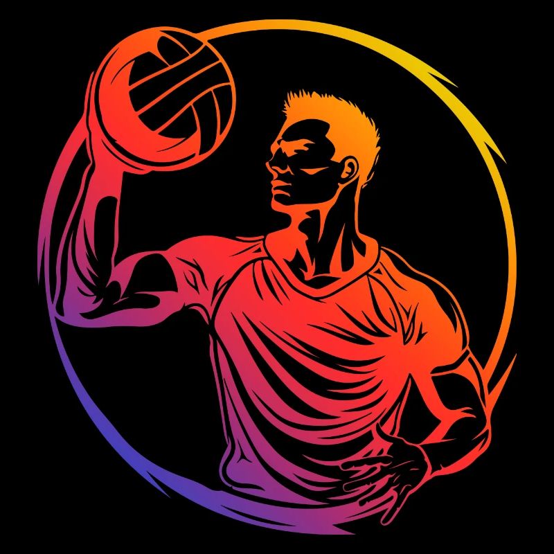 Volleyball Player Colorful