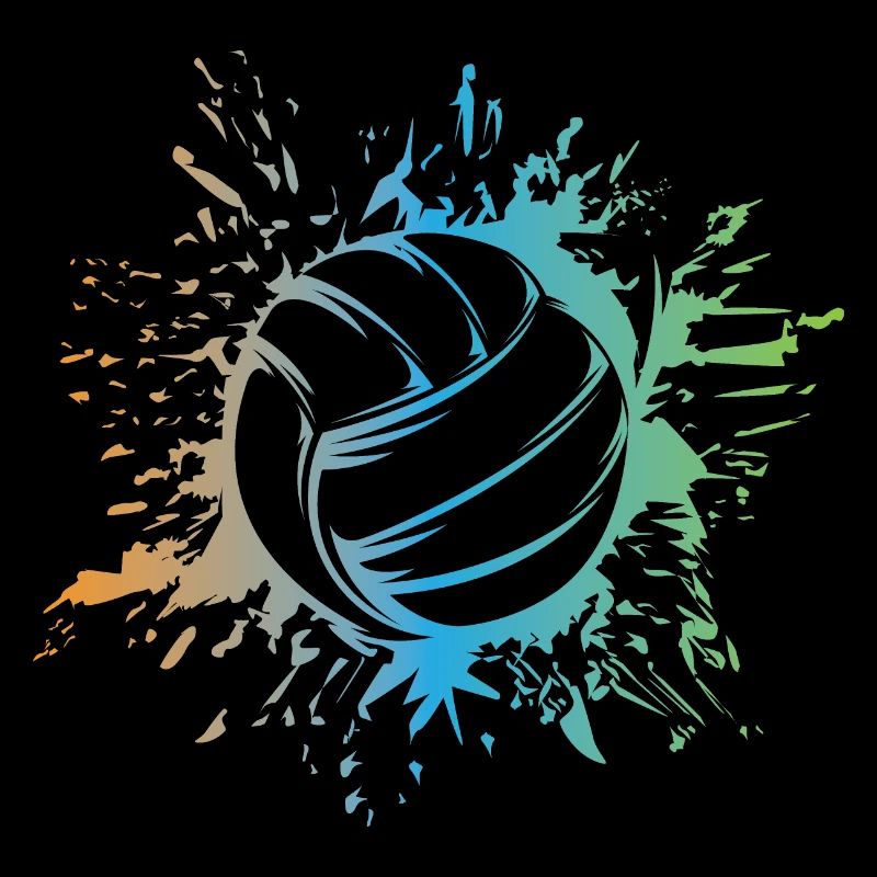 Explosión de voleibol Logotipo de colores de voleibol de playa
