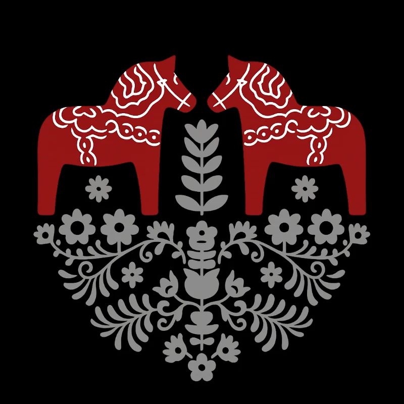 Dala Pferd – Skandinavische Folklore in Grau