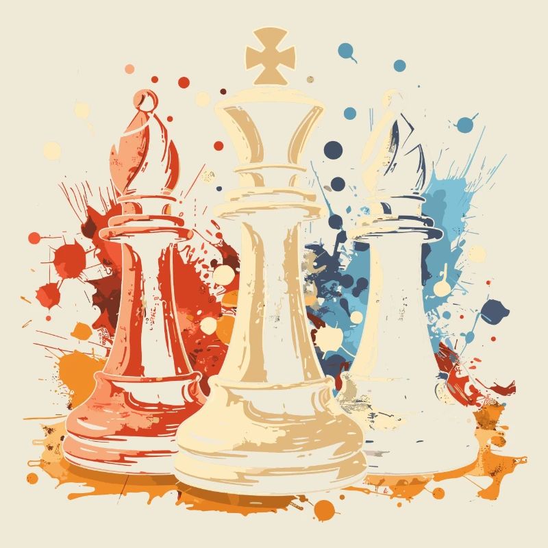 Chess Bishop and King Graffiti