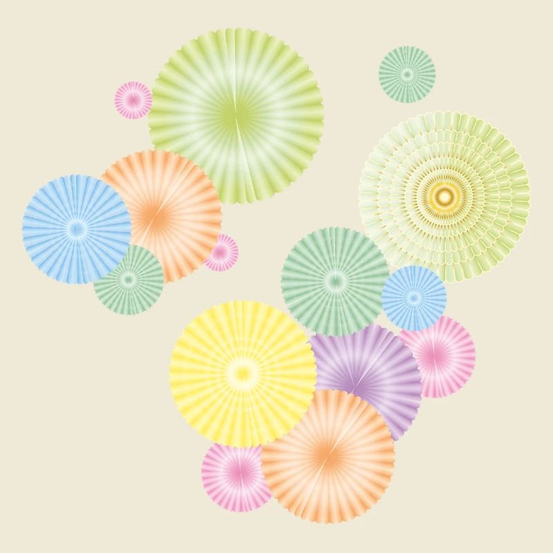 Rosettes pastel – structure en éventail décoratif