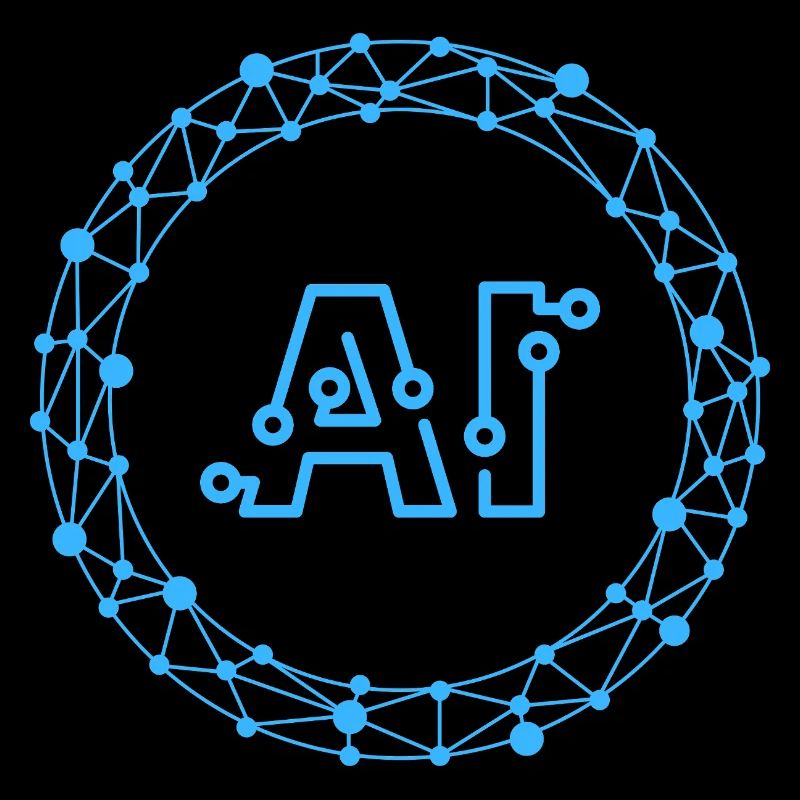 Futuristic AI Data Network Symbol