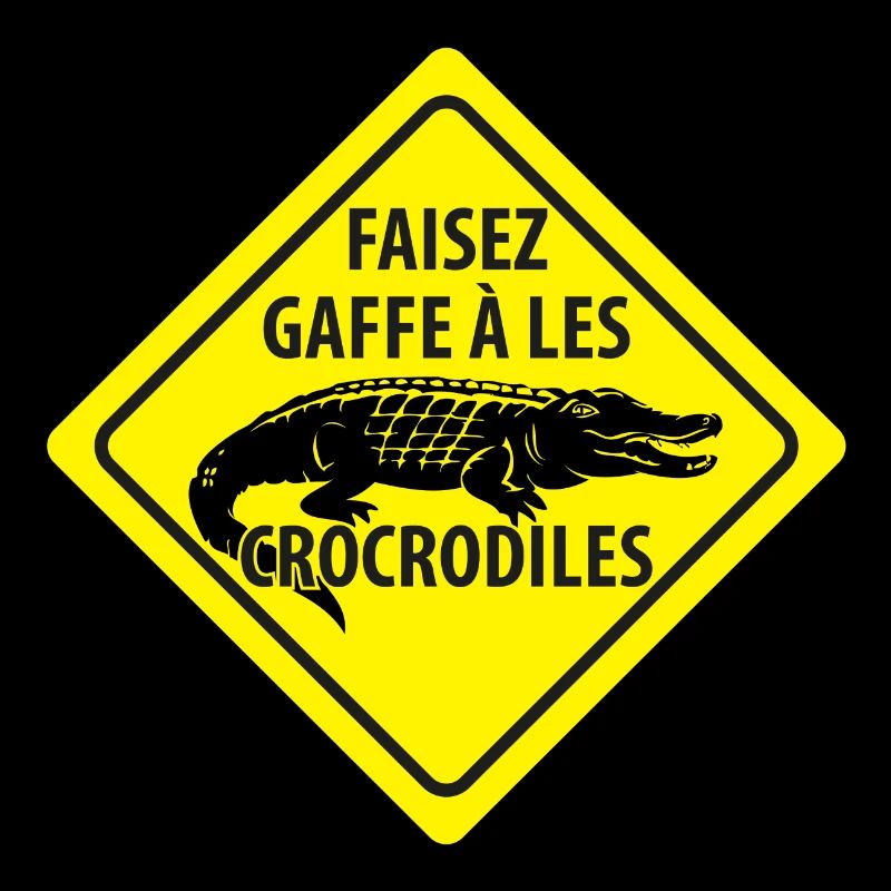 Signe Avertissement Crocodiles