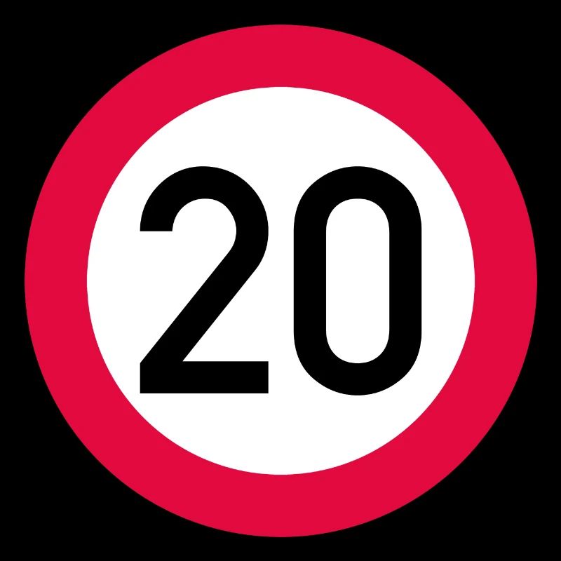20 ans Attention ! Panneau de signalisation 20 km/h