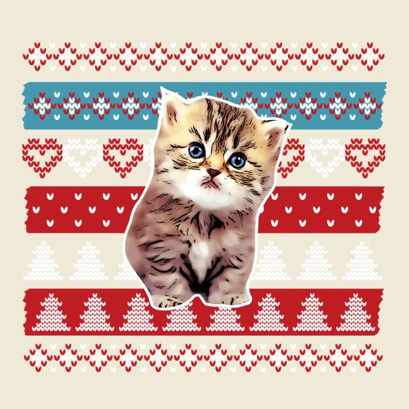 Chat moche de pull de Noël