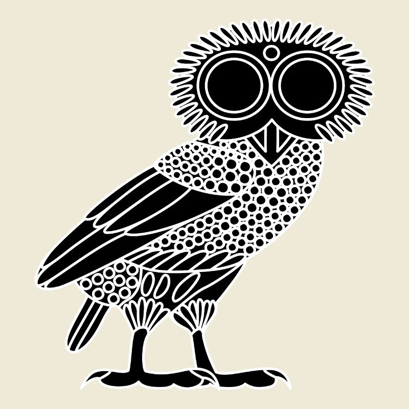 Eule der Athene [Schwarz (nur Eule)]