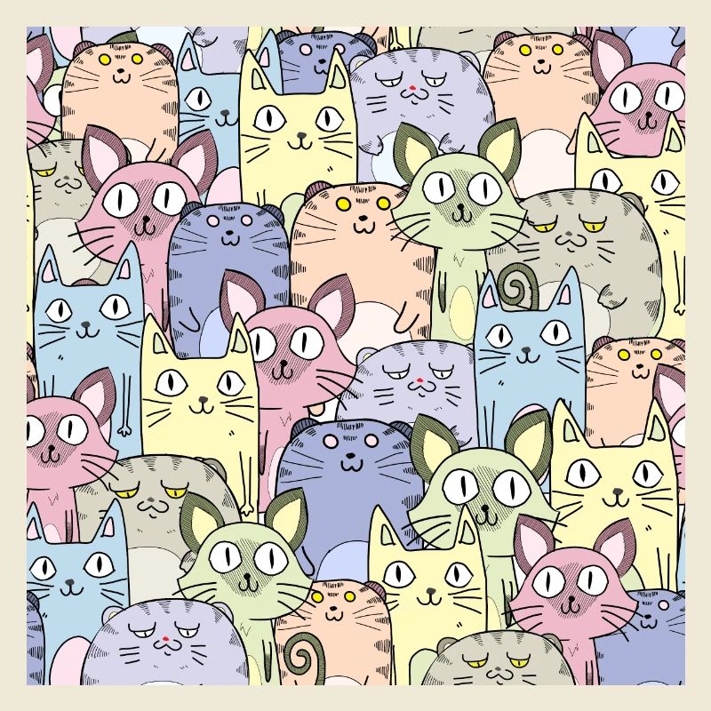 Katzen Muster Katze Wallpaper Katzenmuster Pattern
