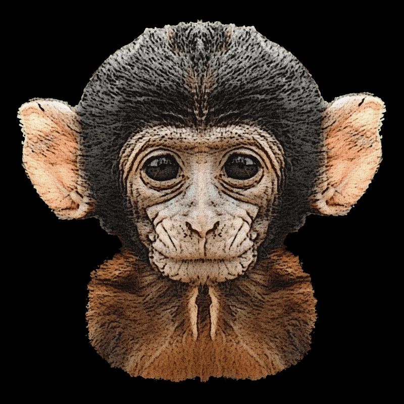 best wildlife designs, baby monkey canvas pattern