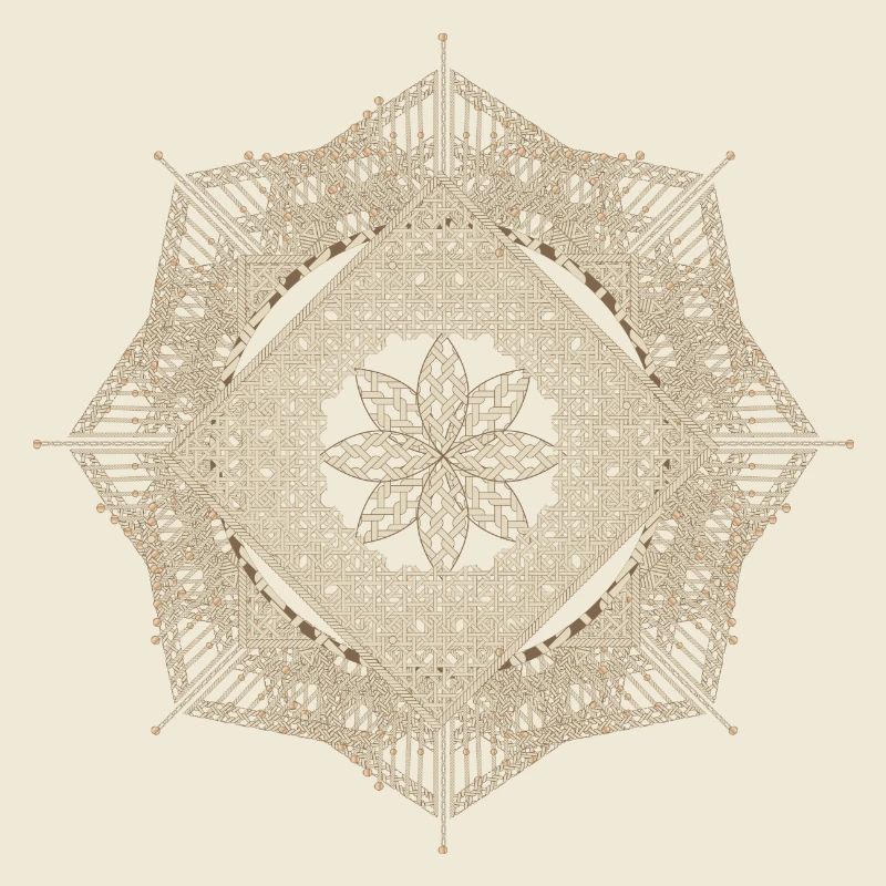 geometric macramé style flower pendant