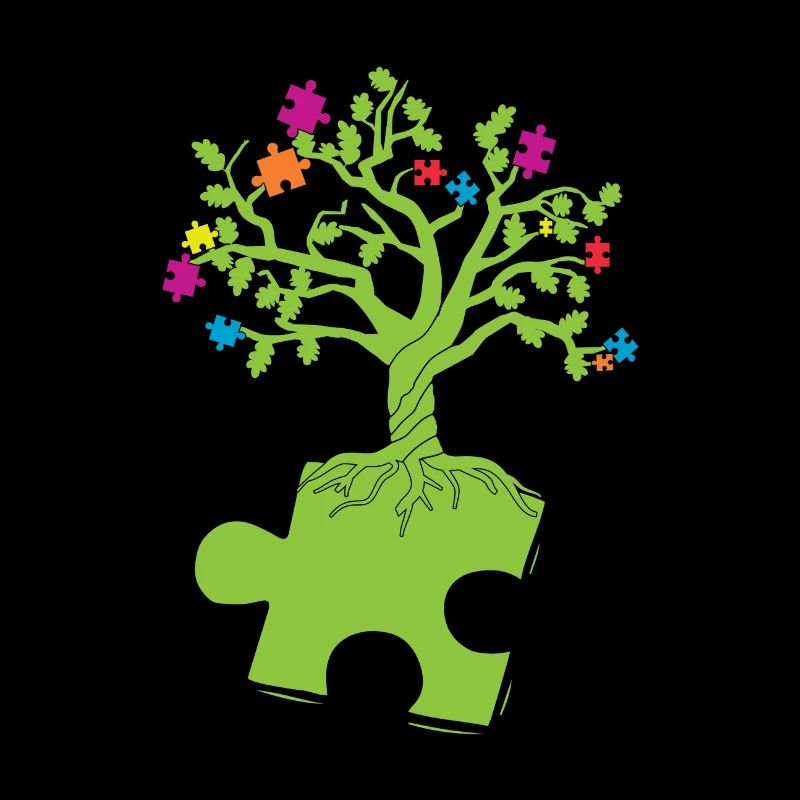 Autismus Awareness Puzzle Baum