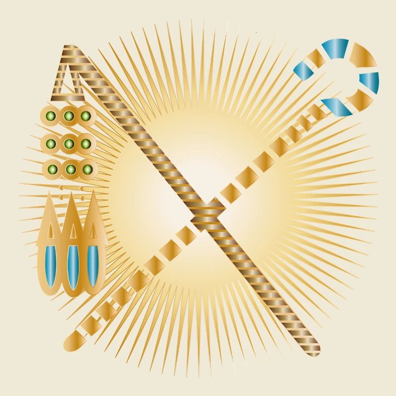 radiant hook & threshing flail pharaohs sceptre