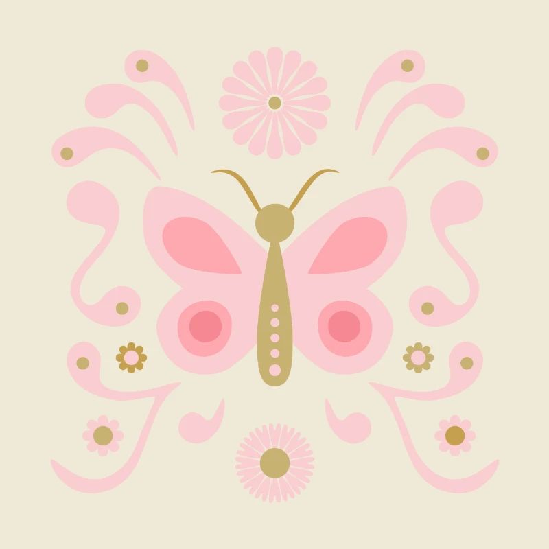 Boho Butterfly L Rose et Or