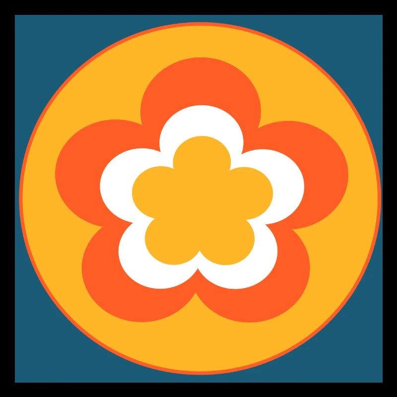70er Jahre Blume Muster