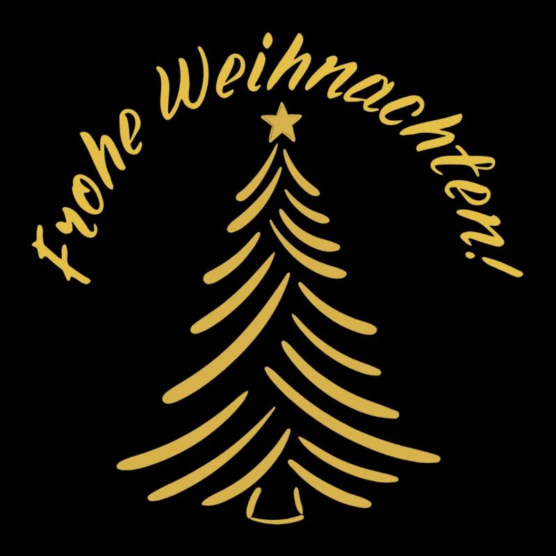 Merry Christmas Christmas Tree Golden