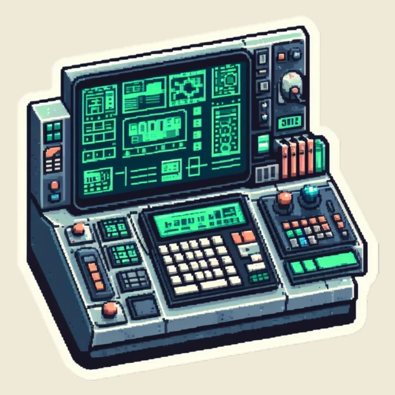 Retro Computer Console Neon