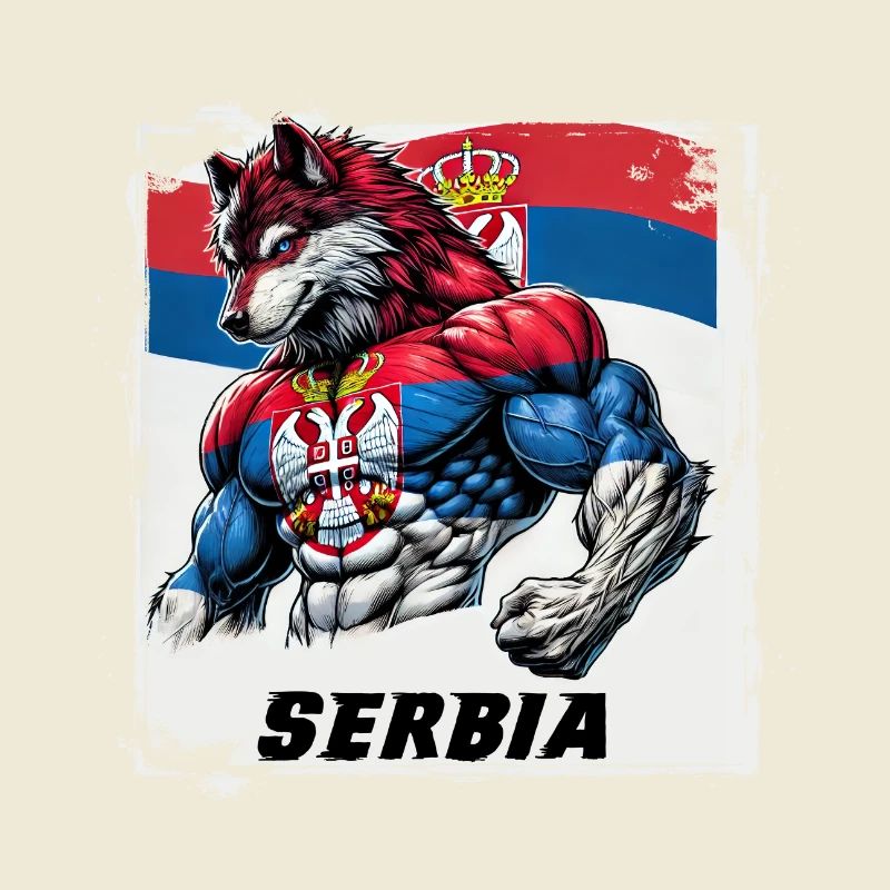 Serbien Wolf Flaggen Design