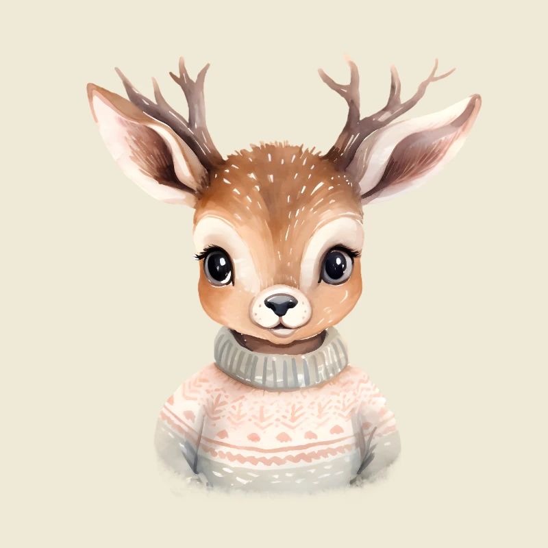 Kuscheliges Reh im Winterpullover
