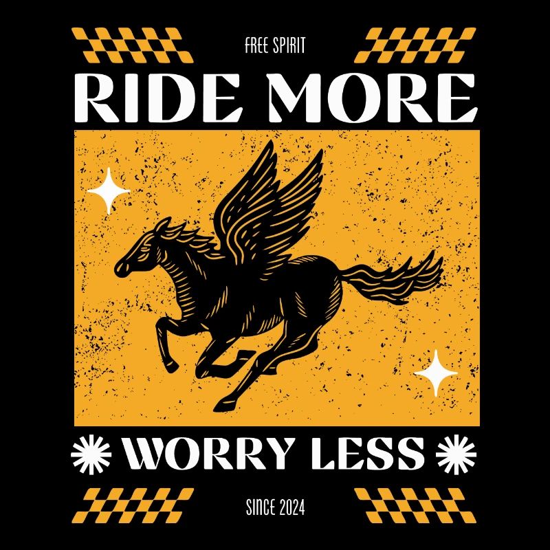 Ride More Worry Less – Pegasus Retro-Design
