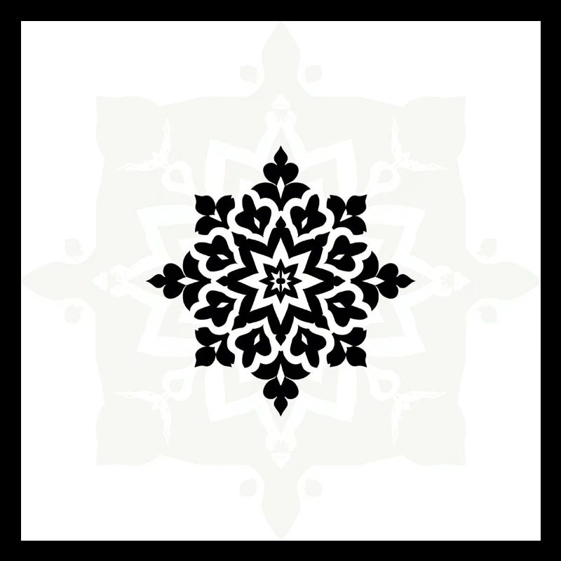 Motif complexe de mandala noir et blanc