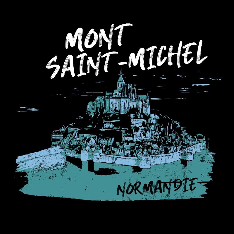 Mont Saint-Michel Blau Aquarell