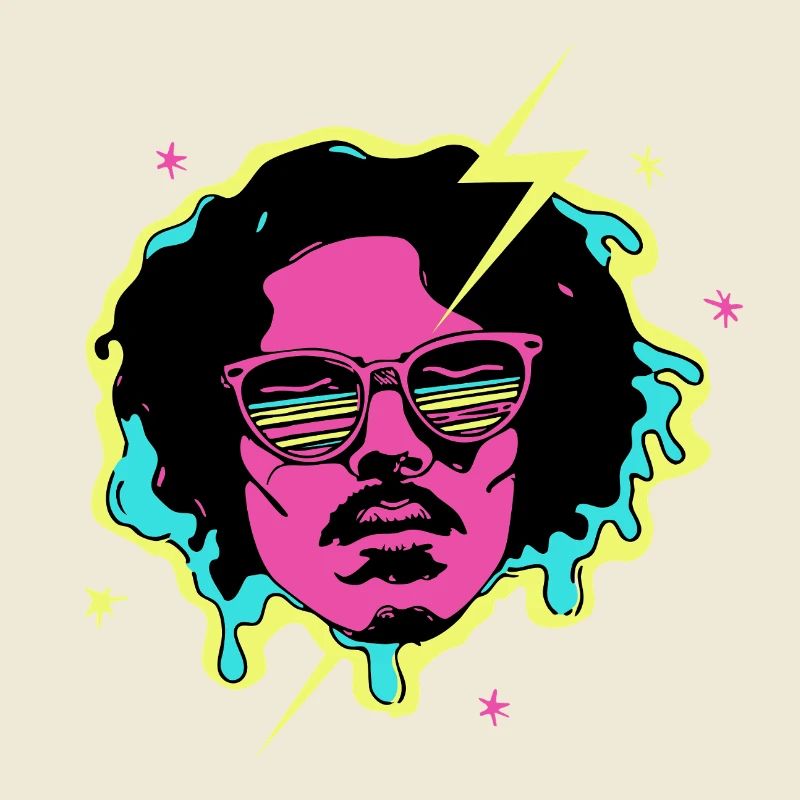 Neon Psychedelic Sunglasses Portrait