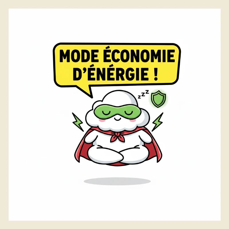 Superhero Cloud Saving Energy Mode