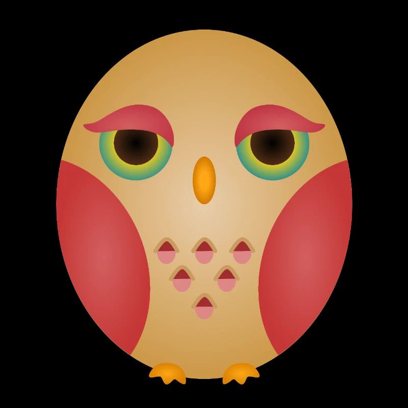 Gradient Owl Face in Cozy Tones