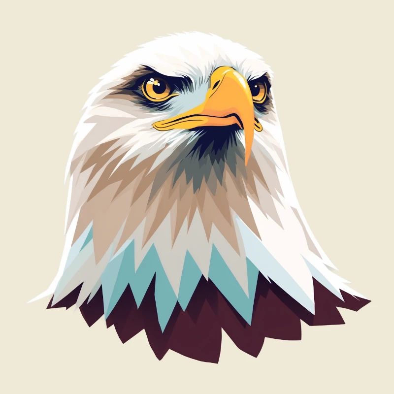 Geometric Eagle Head Illustration