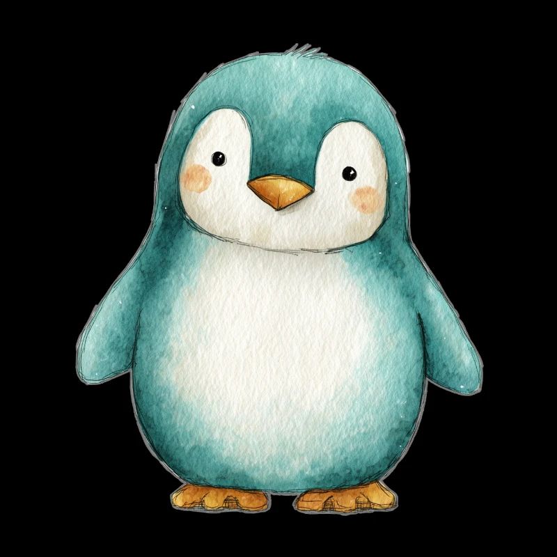 Frosted Penguin – Winterkinderillustration