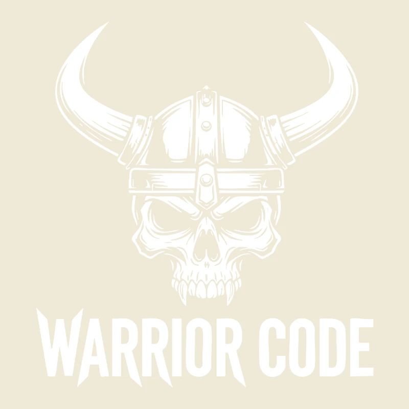 Kriegercode, Schädel, Wikinger, nordischer Hörnerhelm,