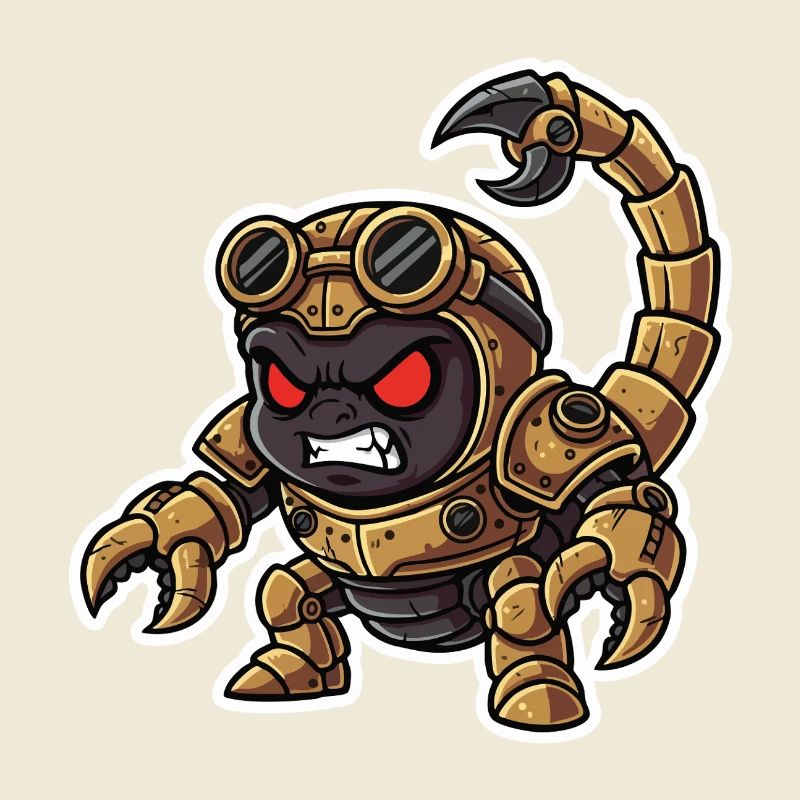 Skorpion Bionic Steampunk Krieger Messingnieten